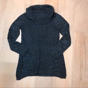 Black/Teal cowl neck sweater
